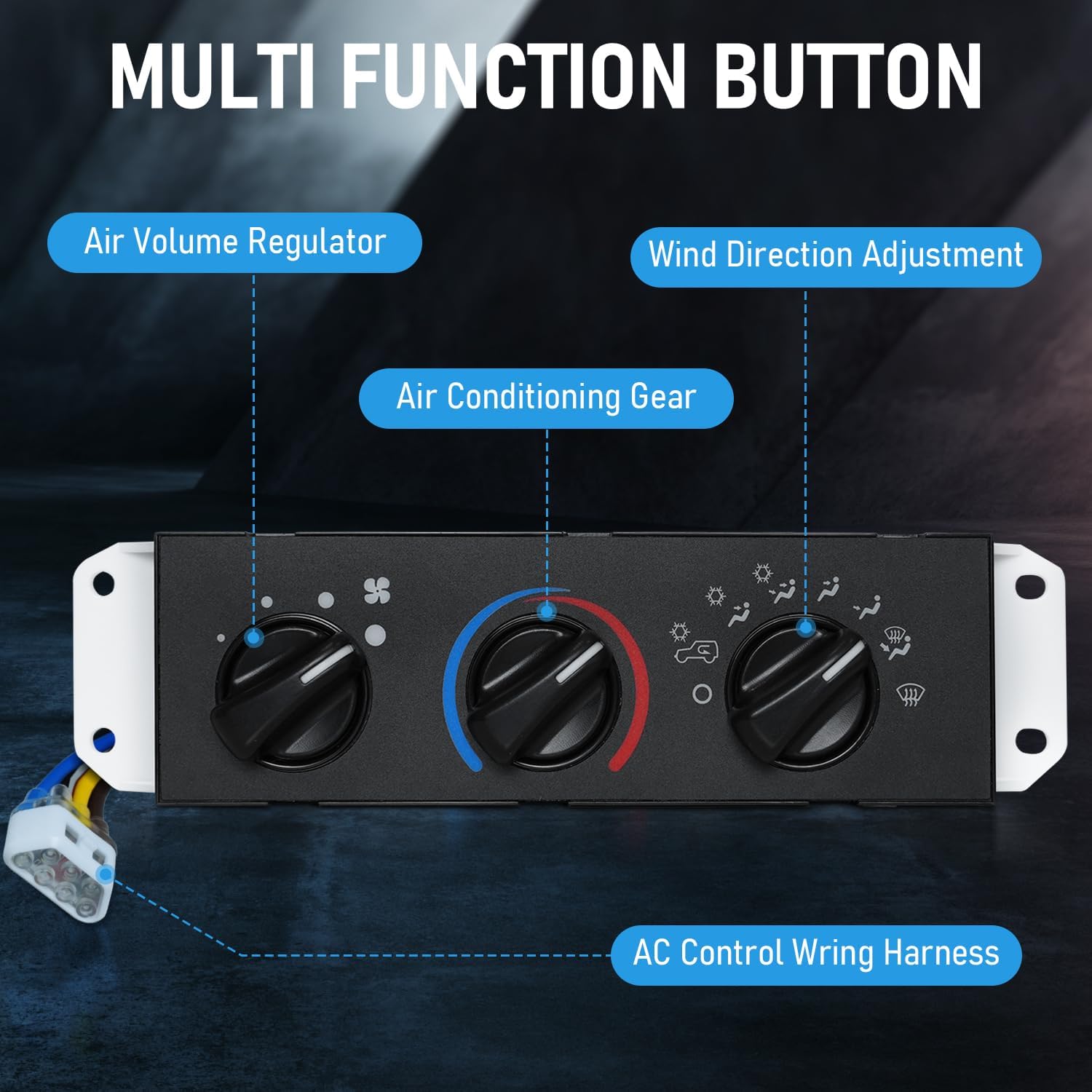 HVAC Climate Control Panel Switch Compatible with 1999-2004 Jeep Wrangler TJ Replace#55037473AB, BL101, HS-373