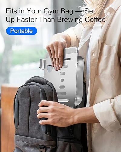 Miniatura 8 de Soporte para computadora portátil ajustable para escritorio, soporte plegable para computadora portátil, altura ajustable para MacBook, PC,