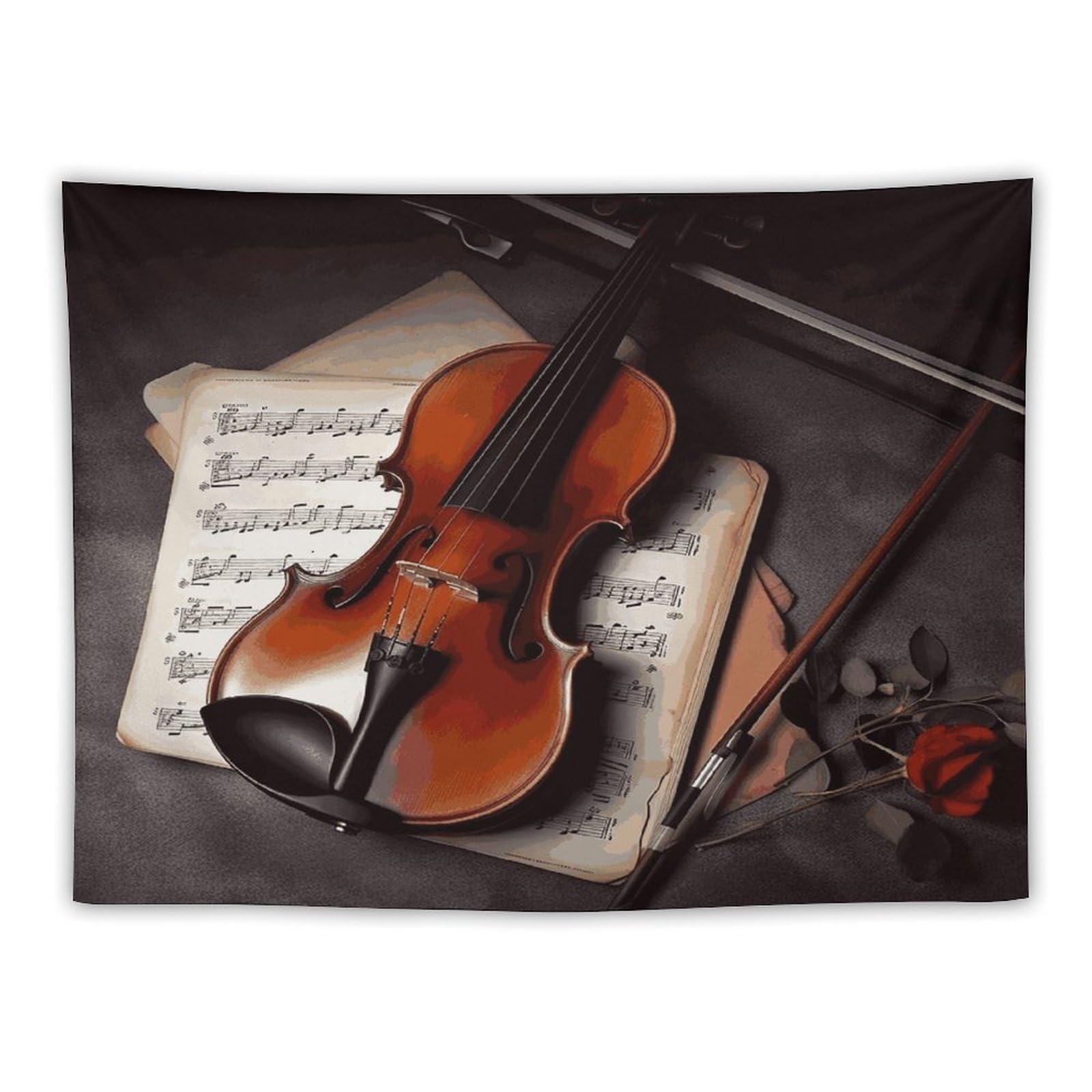 LDGSUPH Violin Sheet Music_78030672 Tapestry Wall Hanging Decor Anti-fading Aesthetic Wall Tapestries Fashion Wall Blanket Decor Modern Wall Art Tapestry for Bedroom Home Decor 30"x40"