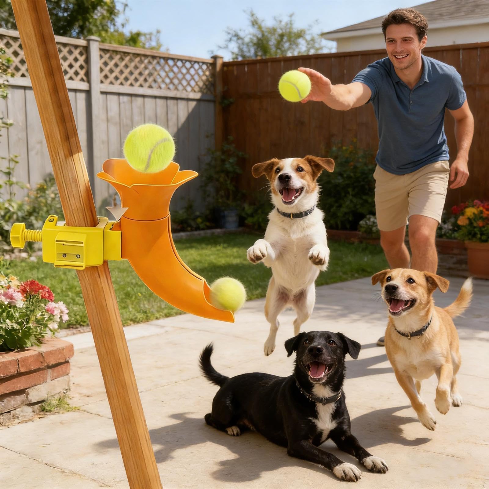 Lanzador de Pelotas para Perros Juego Para Ejercicio Con Forma De Trompeta