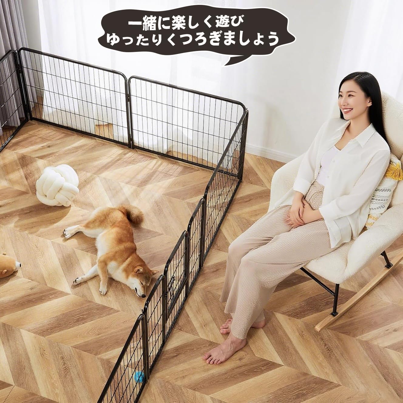 DUDULIFE ペットフェンス 大型犬用 中型犬用 ペットケー DUDULIFE