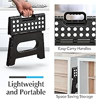 Vista 7 de Handy Laundry Taburete de Escalón Plegable Ligero - Lo Suficientemente Resistente para Soportar Adultos y Lo Suficientemente Seguro para Niños - Se