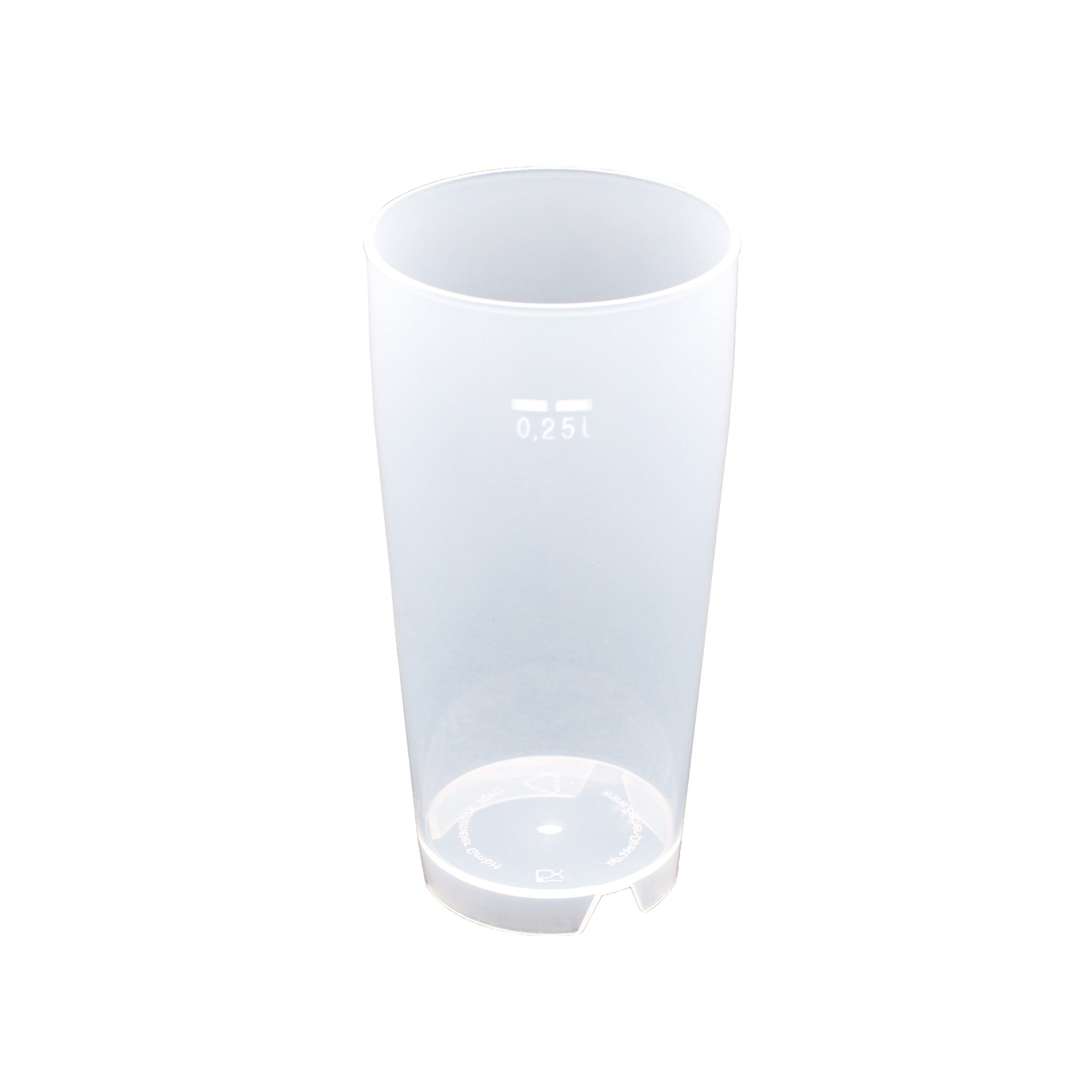 Pack of 50 reusable Polypropylene 0,25 L transparent