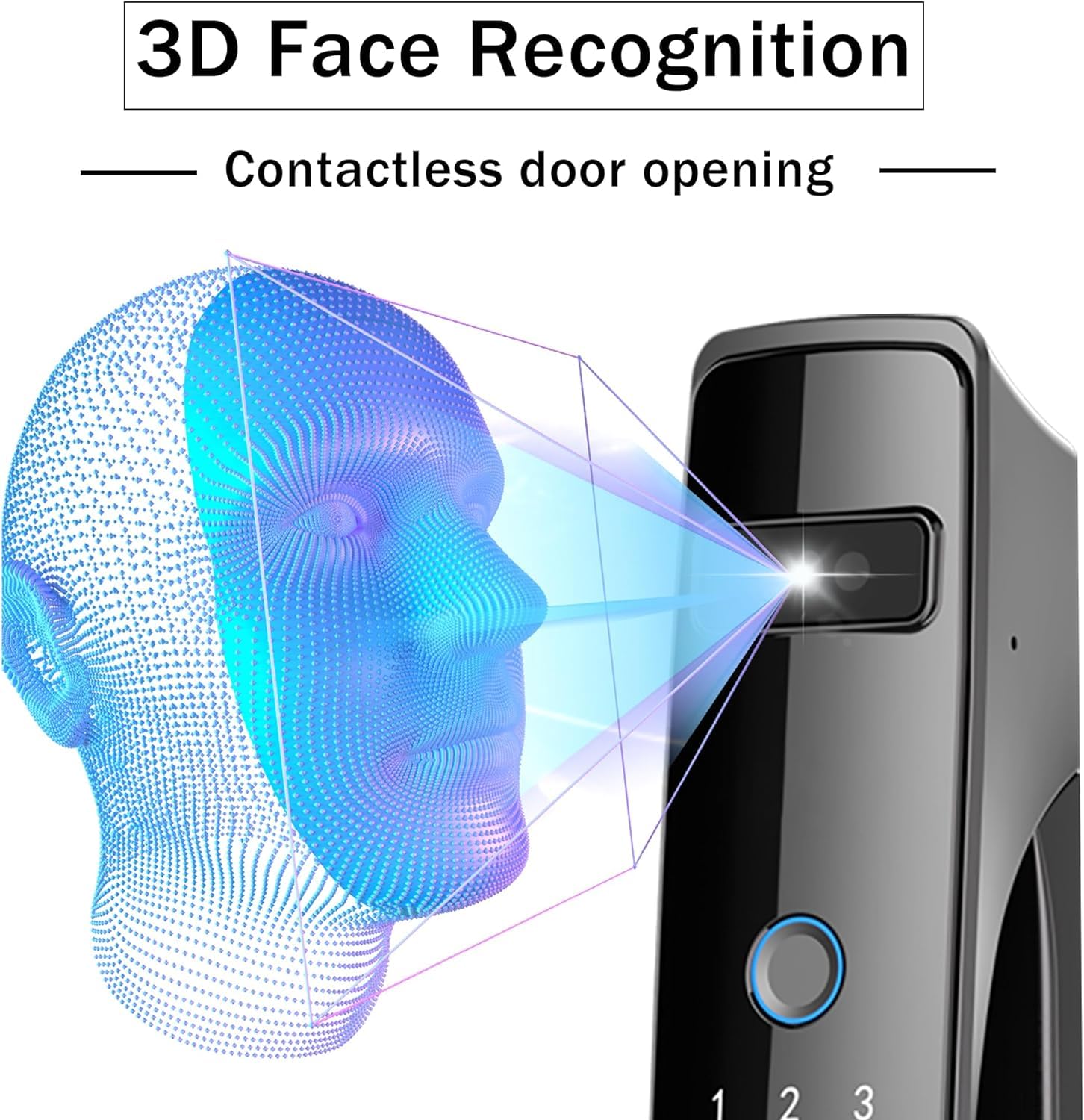 Necchuizo 3D Face Recognition Smart Door Lock,Video Smart Lock
