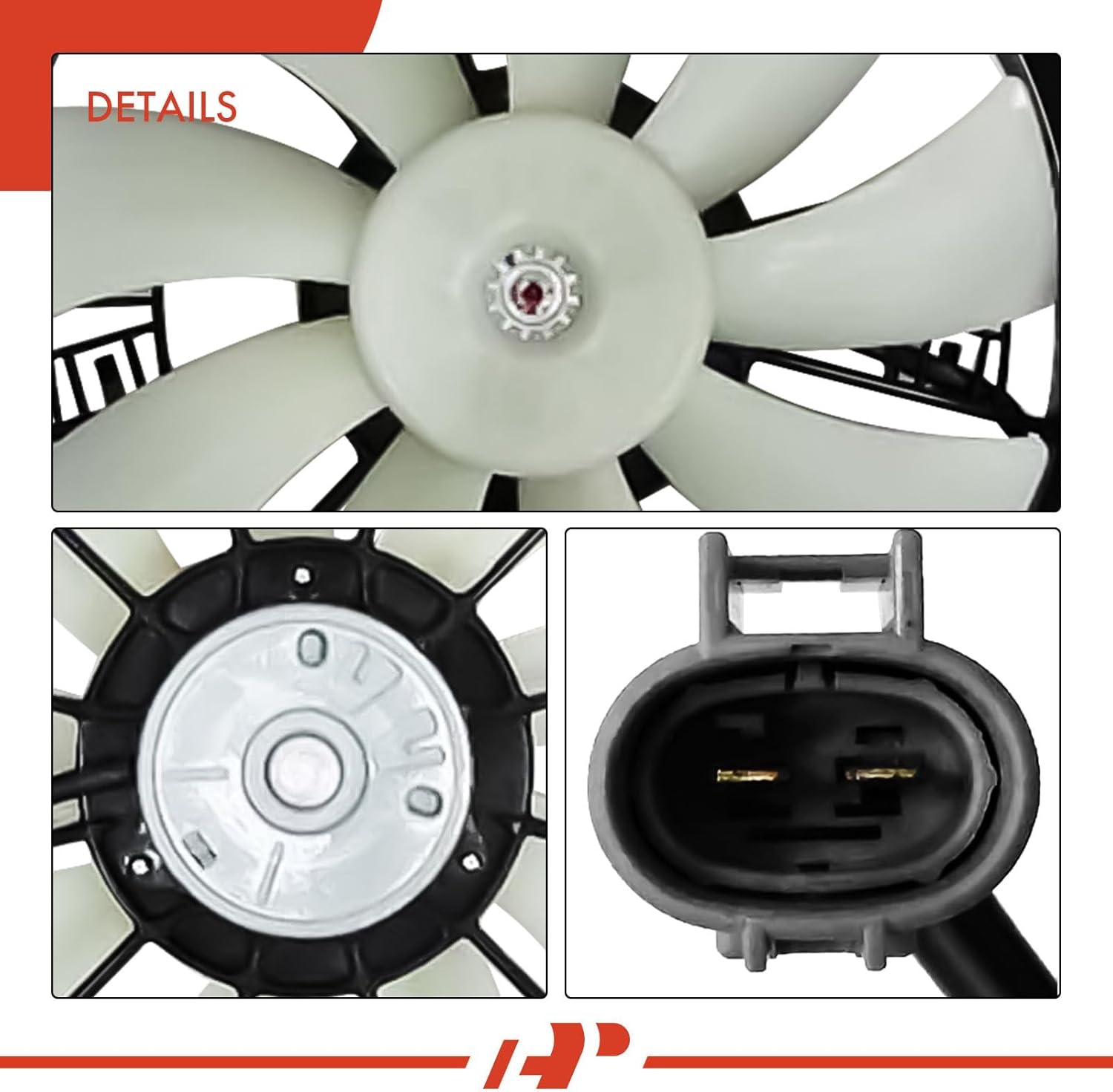 A-Premium Left Engine Radiator Cooling Fan Assembly Compatible with Select Toyota Models - Sienna 1998-2003, 3.0L - Replace# 163610A090, 1636320050