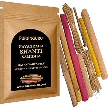 Navagraha Shanti Havan Samidha | 9 Planetary Sticks | Balance Cosmic Energy | Nine Sacred Religious Wooden Sticks | Navgrah Homam Yagya Vastu Puja Samagri | Spiritual Protection & Cleansing