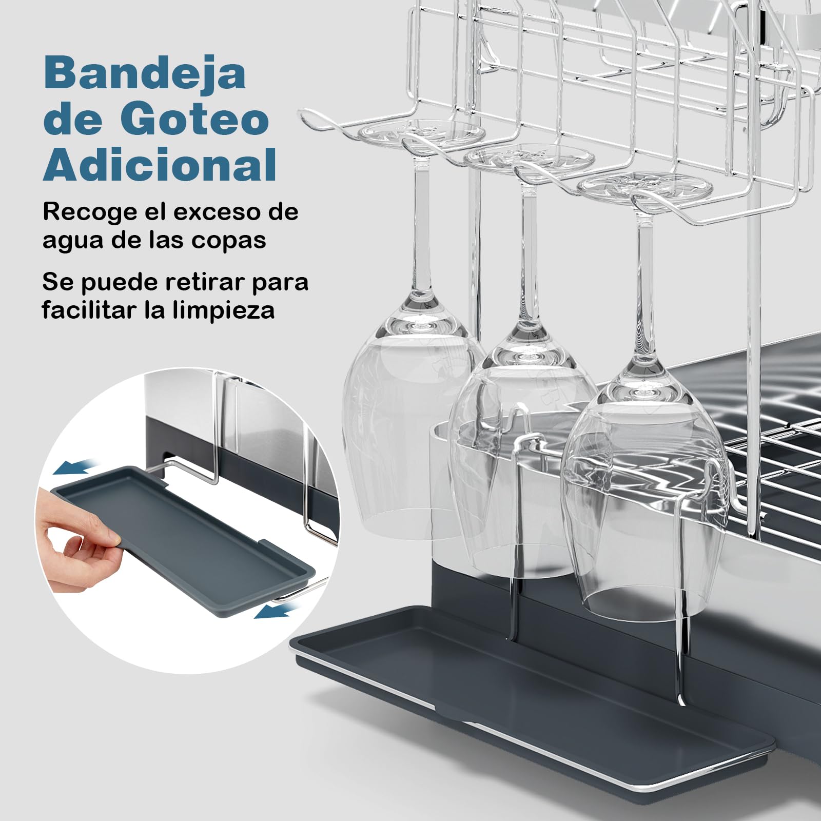 COSTWAY Escurreplatos de Acero Inoxidable de 2 Niveles, Escurreplatos sobre Fregadero con Soporte para Utensilios y Tabla de Cortar, Estante de Secado de Platos con Drenaje Giratoria Extensible