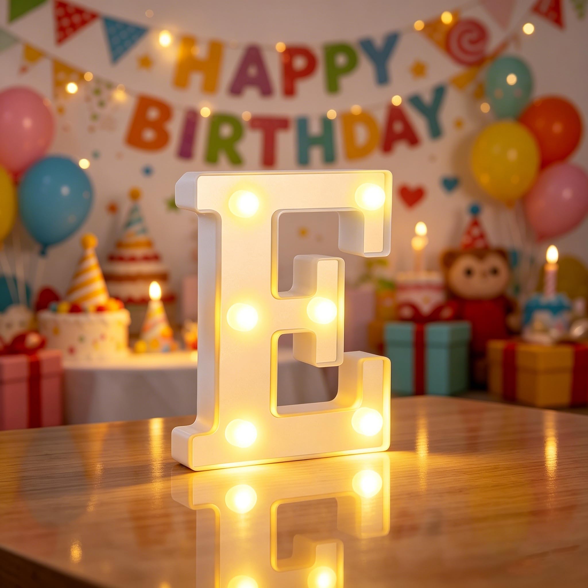 Light up Letters E, 6.3in LED Letter Lights for Girls Bedroom Accessories, Alphabet Sign E Gifts for Girl Women, Birthday Lights for Valentine Party Birthday Decorations (E)