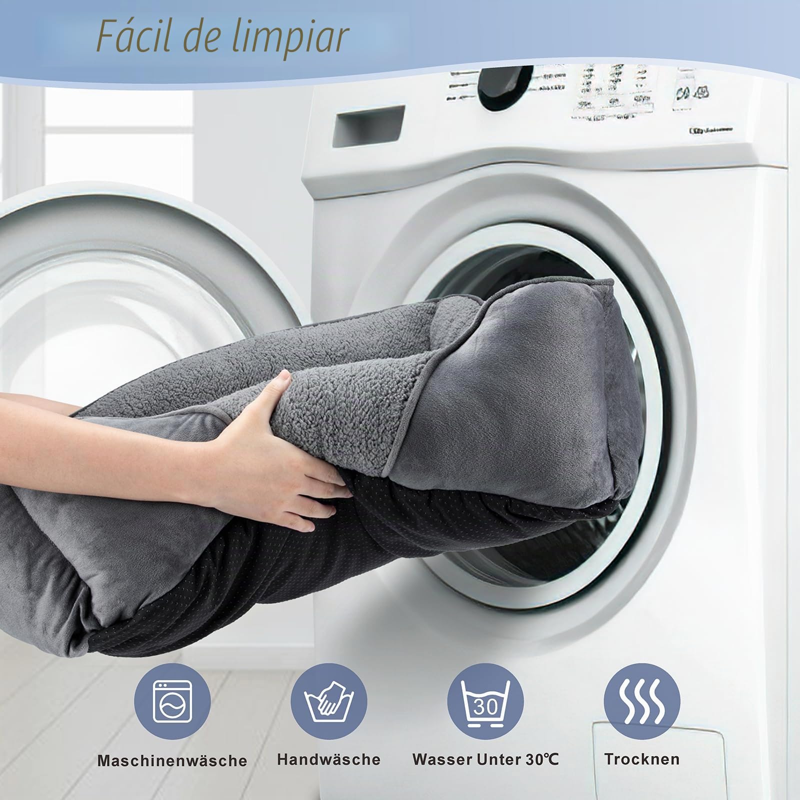 FURTIME Cama Perros Medianos, Cama Perro Lavable Esponjosa, Antideslizante Anti-ansiedad Camas para Perros Suave Transpirable Cómoda, 76x61x23cm