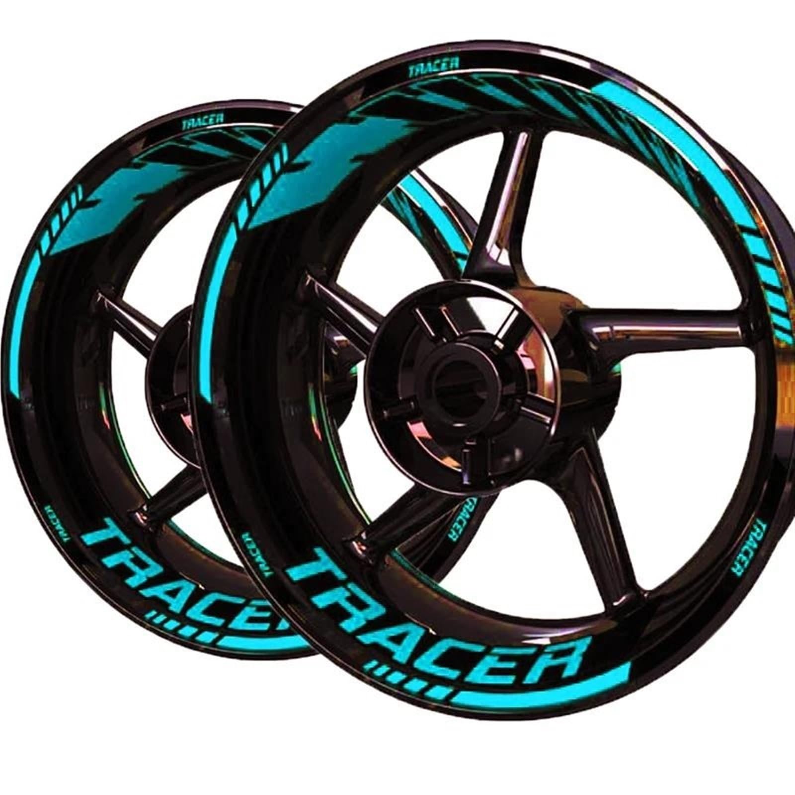 Motorcycle Wheel Stickers Night Reflective Decorative Rim for Kawasaki for Z 900 Wheel Rim Sticker(Color4)