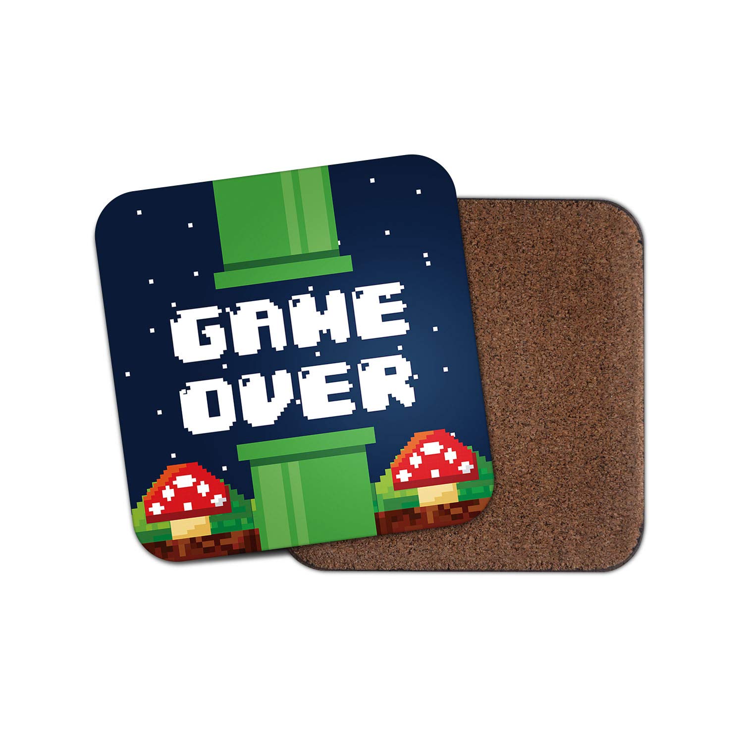 1 x Retro Game Over Coaster - Platform Video Gamer Gaming Teen Fun #14686