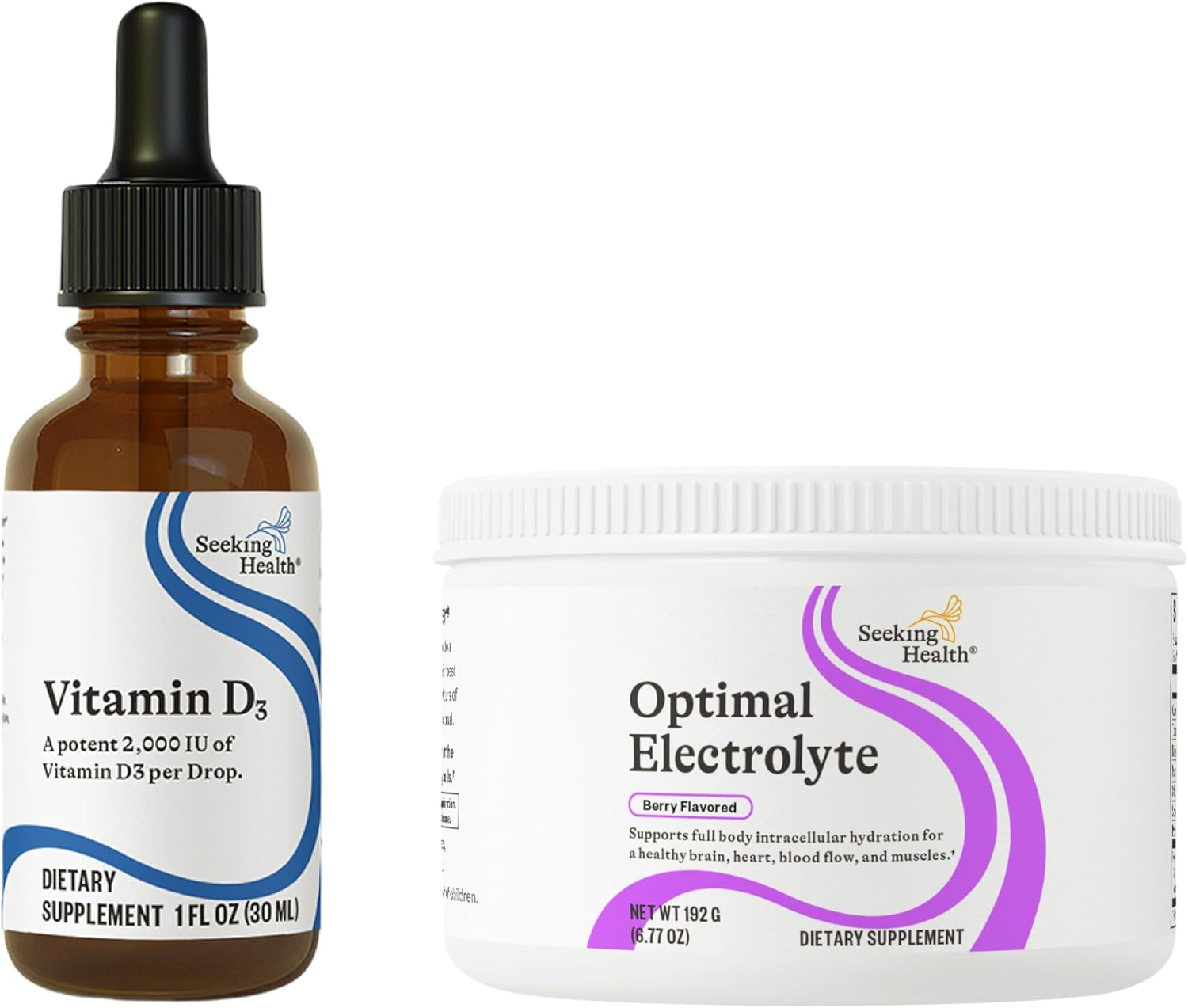 Vitamin D Drops & Optimal Electrolyte: 2000 IU Vitamin D3 for Immunity + Electrolyte Powder with Magnesium for Digestion & Energy, Berry (900/30 Servings)