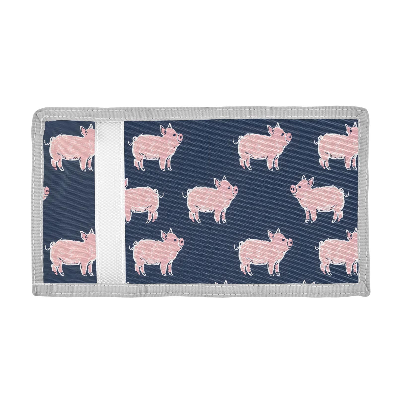 ALAZA Kids Wallets for Boys Girls Toddler Trifold Wallet Children Small Pigs Dark with Zipper Coin Pocket