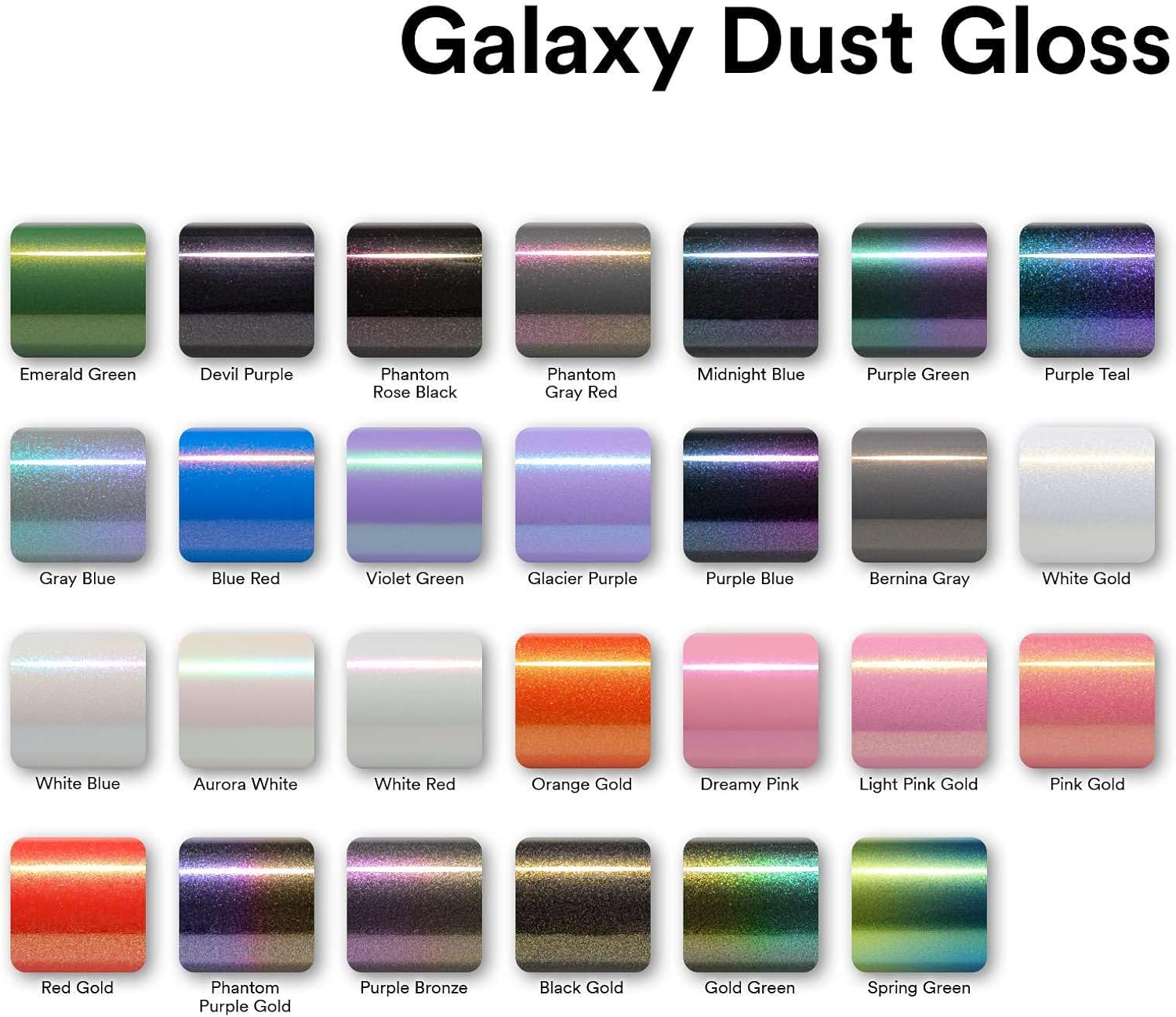 36"x60" (3FTx5FT) Aurora White Galaxy Dust Gloss Chameleon Metallic Color Shift Color Change Vinyl Wrap Auto Sticker Decal Film Sheet Bubble Free Air Release Technology with Tool Kit