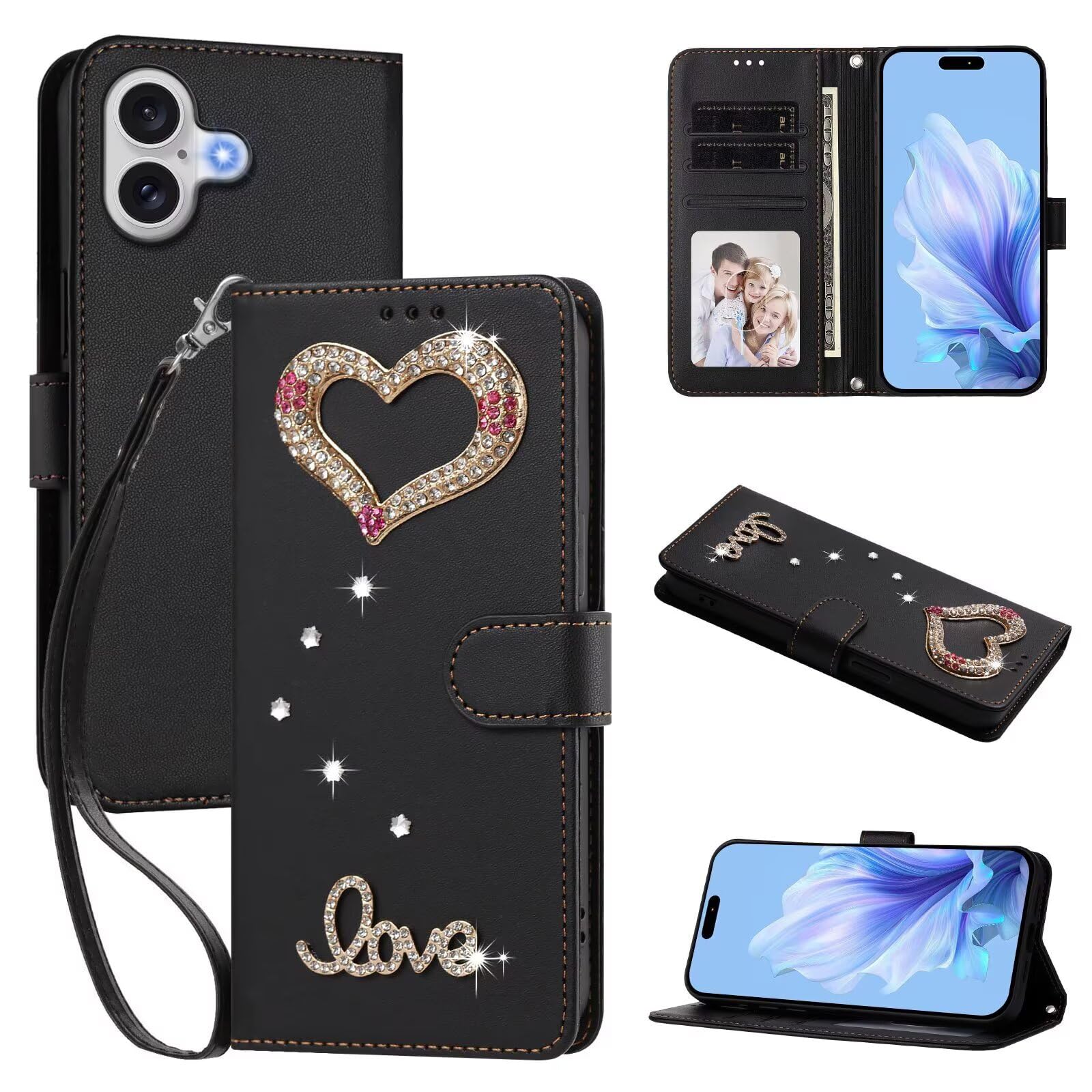 xinyunew Handyhülle für Google Pixel 9 Pro XL 5G Hülle Premium,Schwarz | Magnet Leder Klapphülle StoßfestRetro PU Leder, 3 Kartenfach, Standfunktion, Schutzhülle, Flip Case, Handyhülle