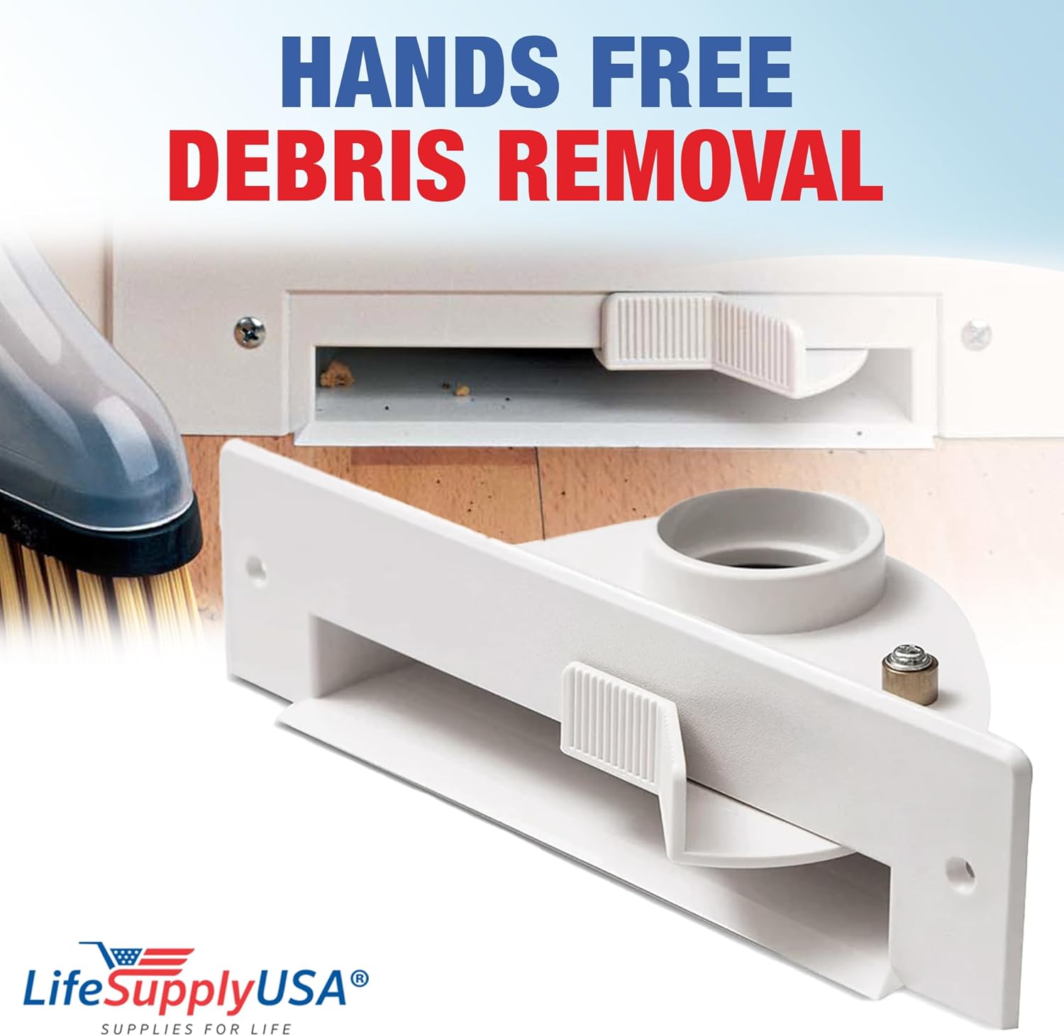 LifeSupplyUSA Central Vacuum Automatic Vac Dust Pan Sweep Inlet Valve White