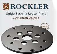 Vista 1 de Rockler Guide Bushing Router Plate - Router Plate Features 1-1/4” Center Opening to Accept Guide Bushings – Solid Plastic Router Guide Plate