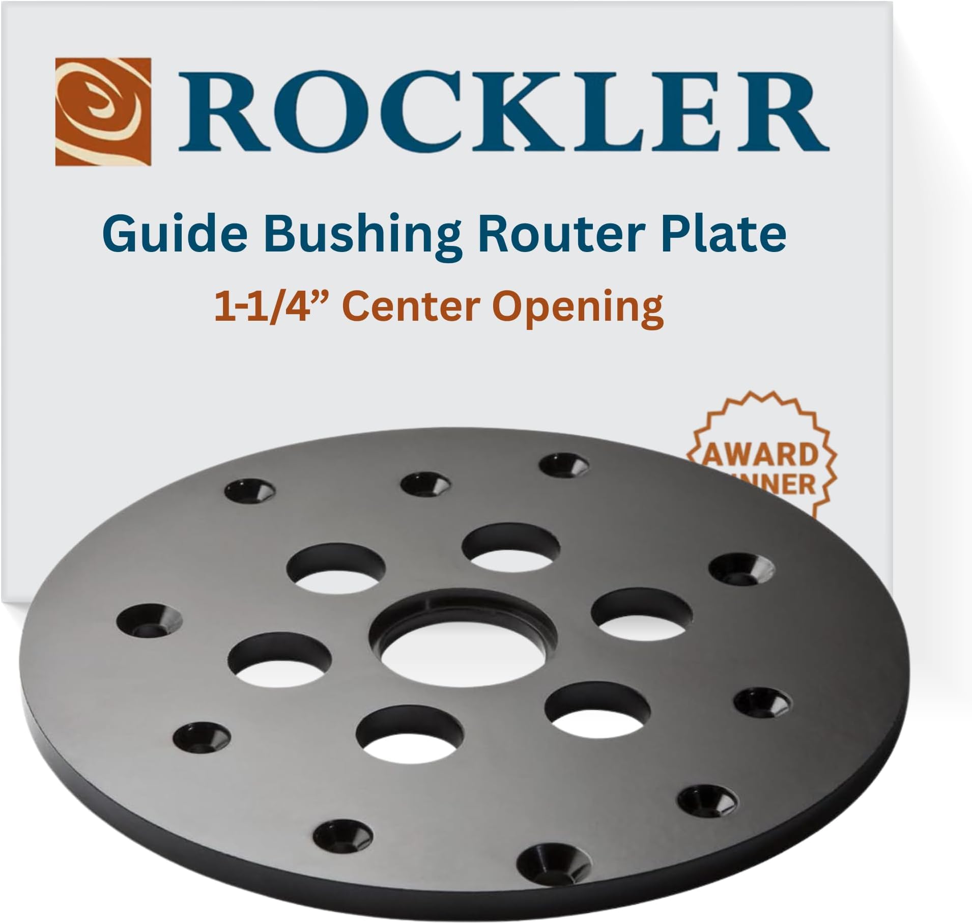 Guide Bushing Router Plate - Router Plate Features 1-1/4” Center Opening to Accept Guide Bushings – Solid Plastic Router Guide Plate - Router Table Insert Plate Includes Mounting Hardware