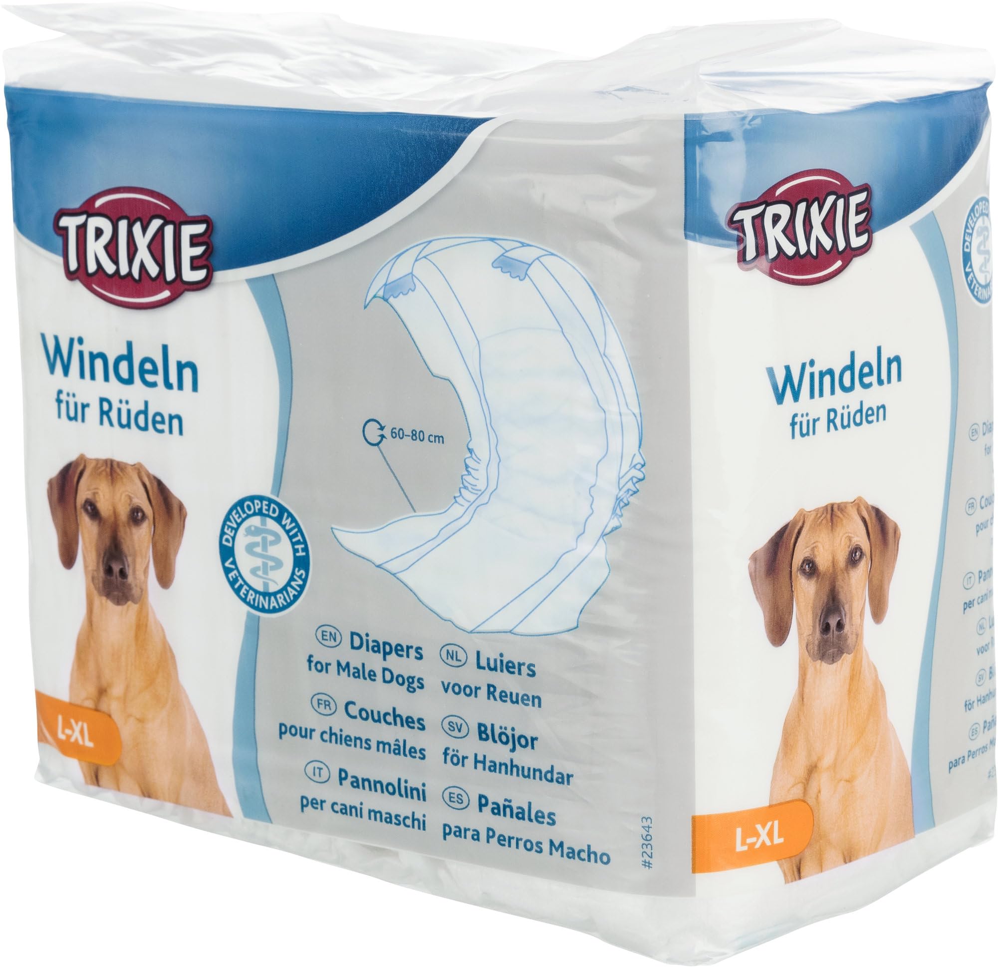 Trixie Disposable Diapers for Male Dogs - 12 Pieces (Large/Extra Large)