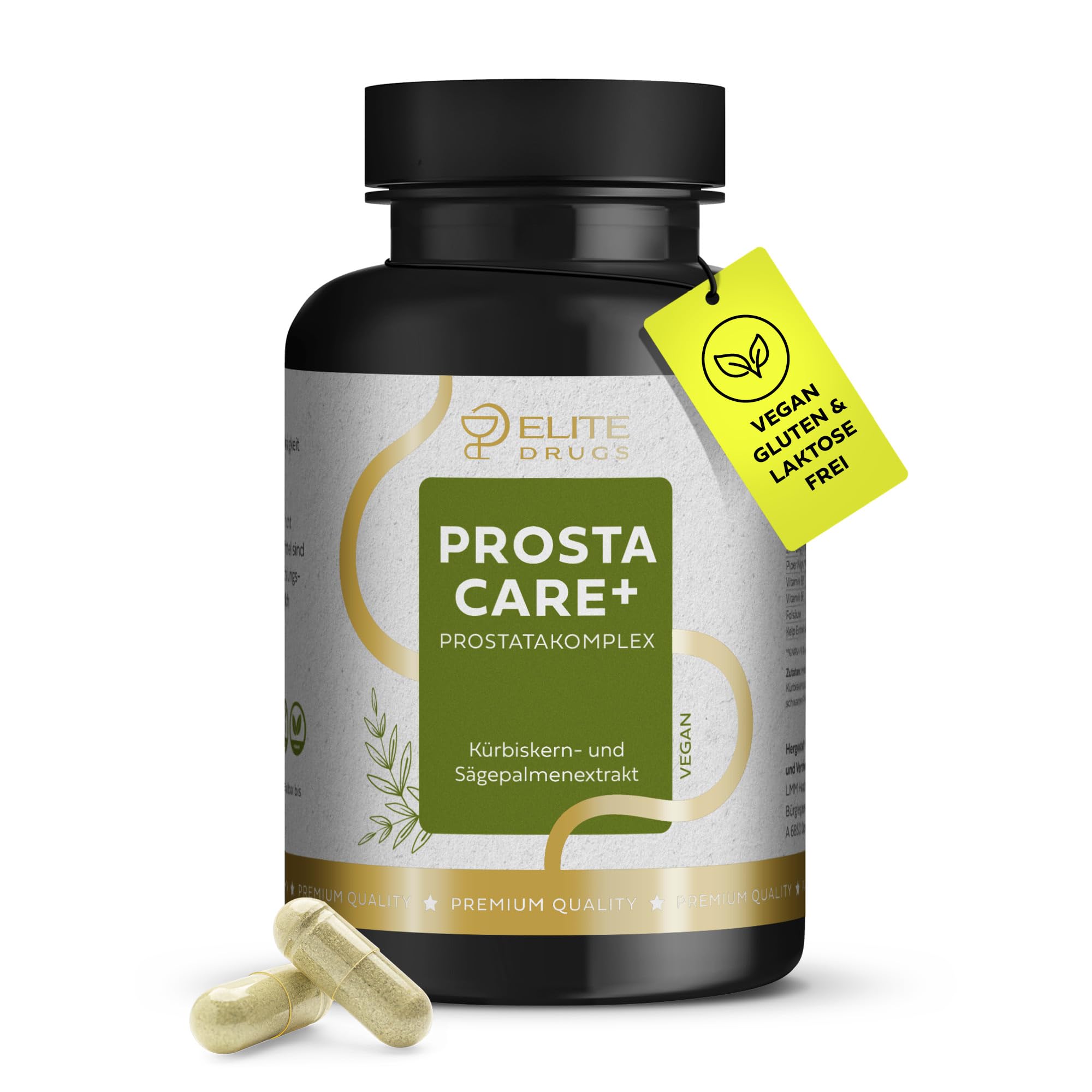 Prosta Care Plus - Prostata Komplex Kapseln 120 Vegan Hochdosiert - Sägepalmenextrakt, Kürbiskern, Beta-Sitosterol mit Zink, Vitamin B & Folsäure - Männer ab 40 - Laborgeprüft - 2 Monatsvorrat