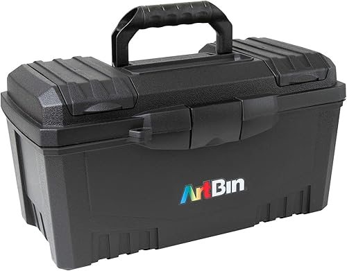 Miniatura 2 de ArtBin 6918AB Caja de suministros Twin Top de 17 pulgadas, organizador portátil de suministros de arte y manualidades con asa, 1 estuche de