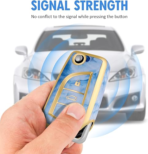 Miniatura 3 de Funda para llavero compatible con Toyota de 3 botones Avalon Camry Corolla Fortuner Highlander Levin RAV4 LE Sequoia Sienna Tacoma Tundra Yaris