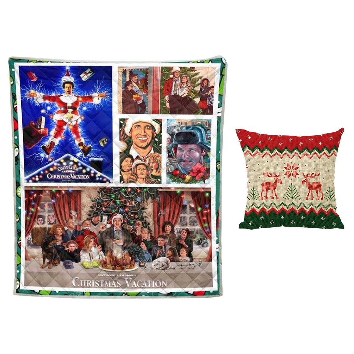 Couverture de Noël idée cadeau décoration de chambre avec plaid douillet et taie assortie