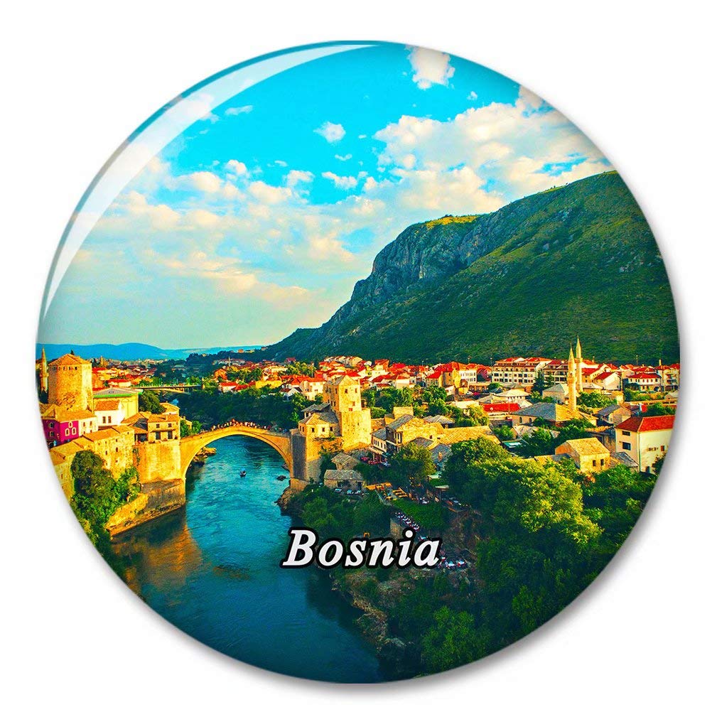 Kxrsm Bxtkpq-Bosnia-746 Bosnia Mostar Fridge Magnet Decorative Magnet Bottle Opener Tourist City Travel Souvenir Collection Gift Strong Refrigerator Sticker