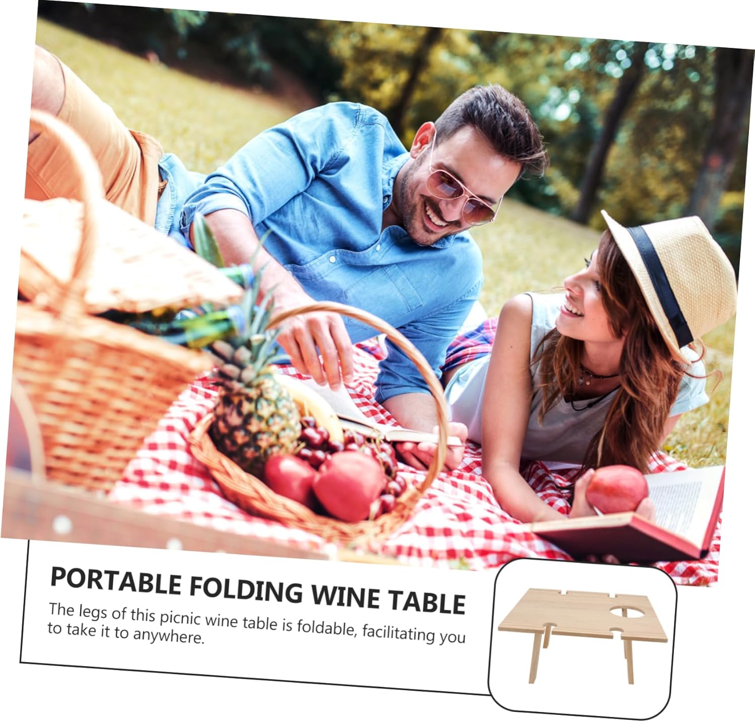 1pc Outdoor Portable Folding Wine Table Compact Picnic Accessory for Beach Camping and Parties for Wine Design