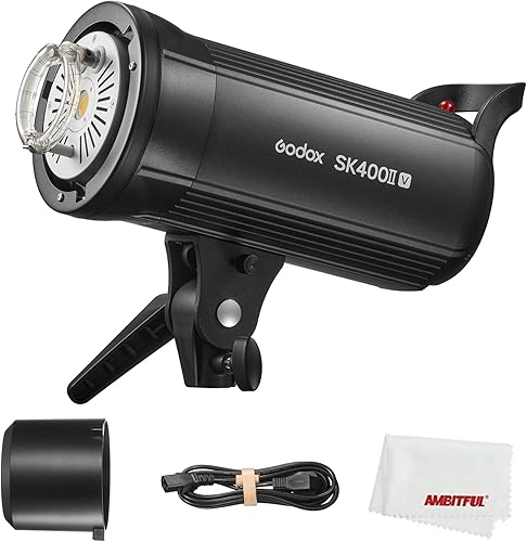 Godox SK400II-V SK400II V 400Ws 5700200K luz estroboscópica, sistema inalámbrico X 2.4G integrado, panel LCD transparente, con lámpara de modelado