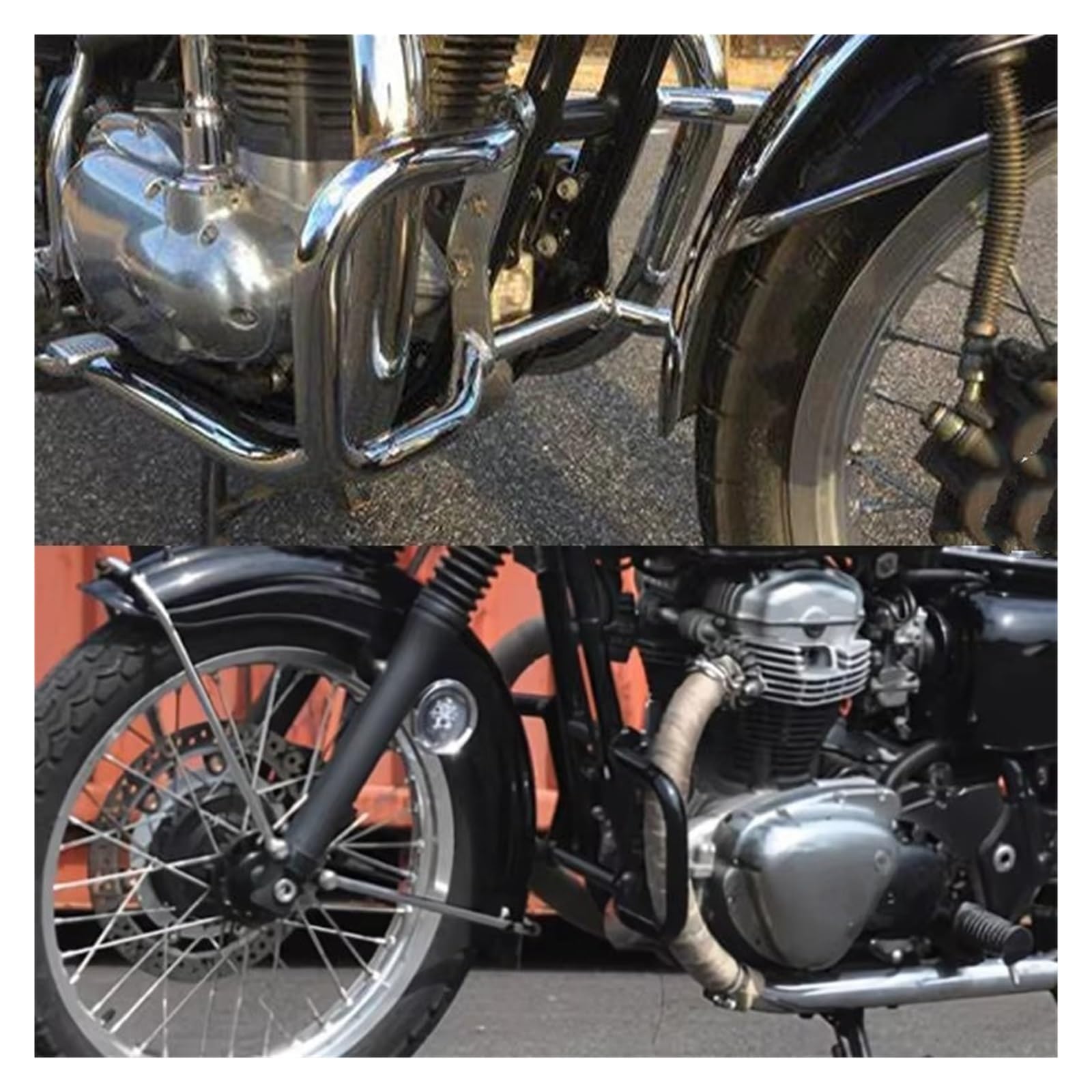 barras de choque de carretera Protectores De Motor Para Motocicleta Para Kawasaki W400, W650 W800, Protección Contra Caídas, Parachoques, W 400, 650 800 barra de choque(Chrome)
