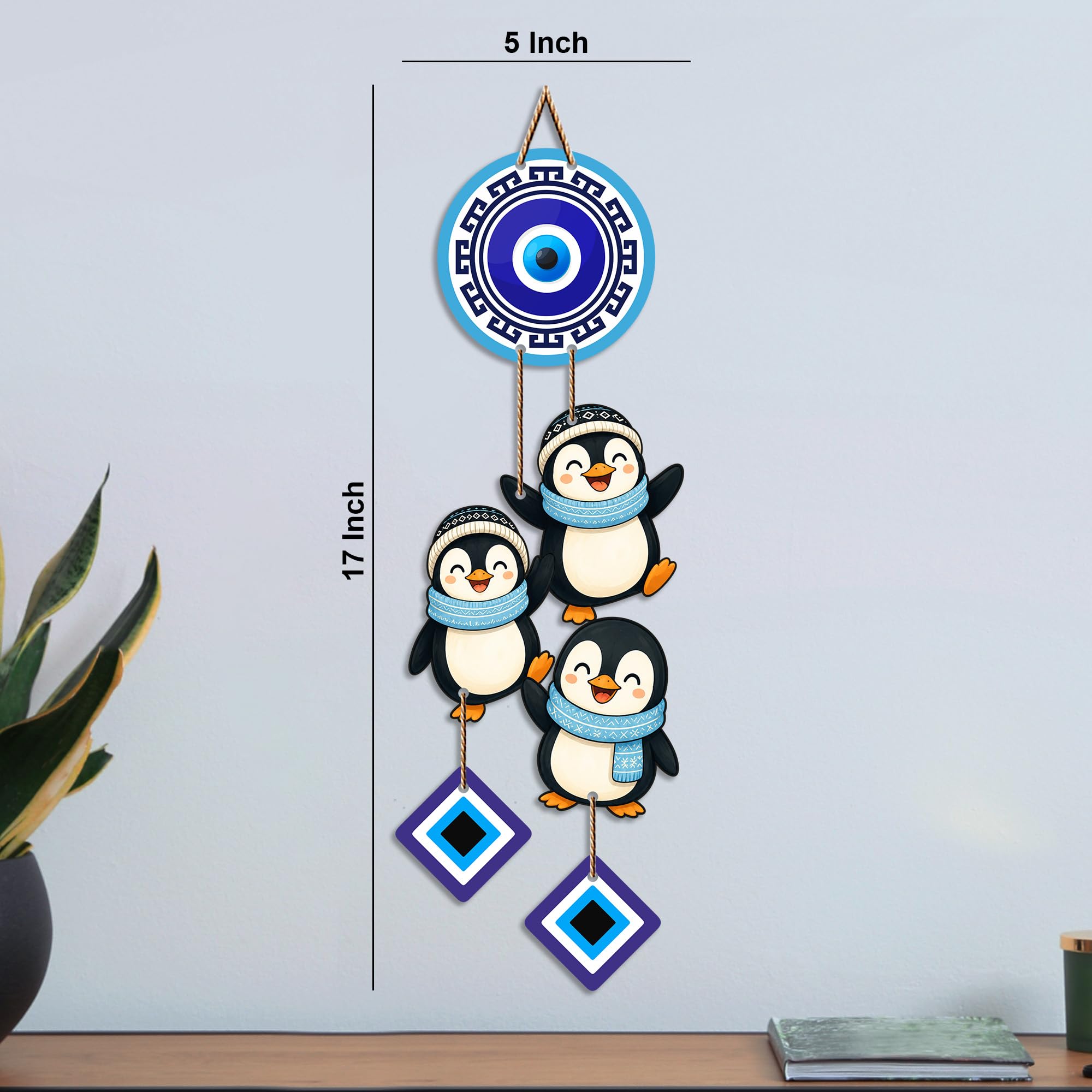 Cute Penguin Eye Wall Hanging - Nazar Protection -6 Cute Penguin Eye Wall Hanging - Nazar Protection -6