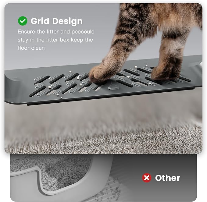 Bandeja de gato de acero inoxidable XXL con tapa, 26" L x 18" W x 12" H miniatura 5
