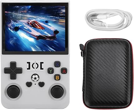 R36PRO Handheld Game Console, Retro Gaming Console with 3.5in IPS Display, Dual System Open Source, Over 18000 Games, Includes Memory Card for Home and Travel Use 64GB