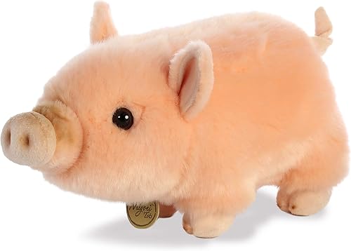 Miniatura 6 de Aurora - Adorable cerdito barrigón de peluche Miyoni, detalle realista, compañía entrañable, rosado, 11pulgadas