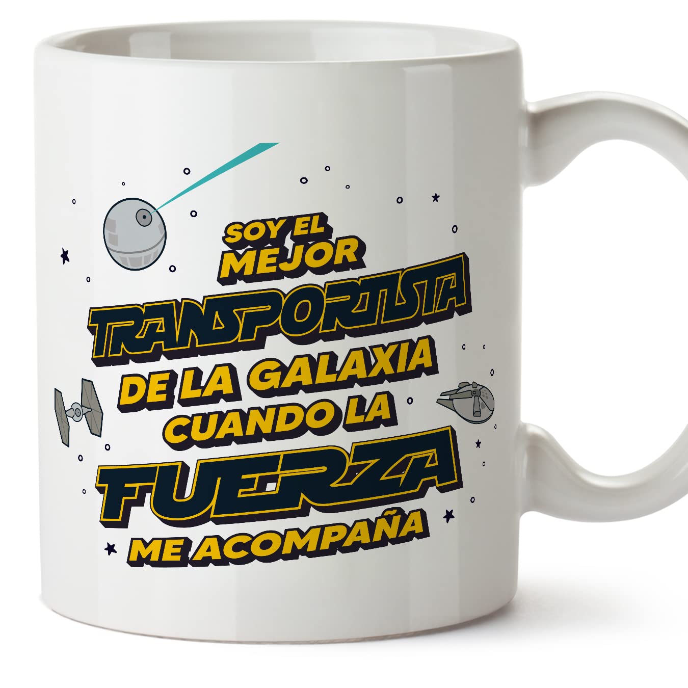 MUGFFINS Tazas para JEFE hombre - En Español - Mejor de la Galaxia Cuando Fuerza me Acompaña - 11 oz / 330 ml - Regalo original y divertido — view 366