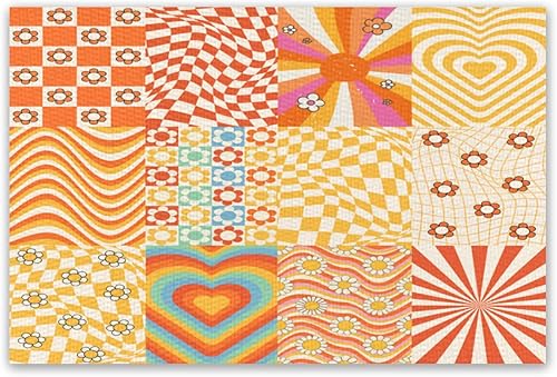 Vista 37 de Manteles individuales con estampado de vaca, manteles individuales con estampado de animales de granja en blanco y negro, con patrón de las tierras