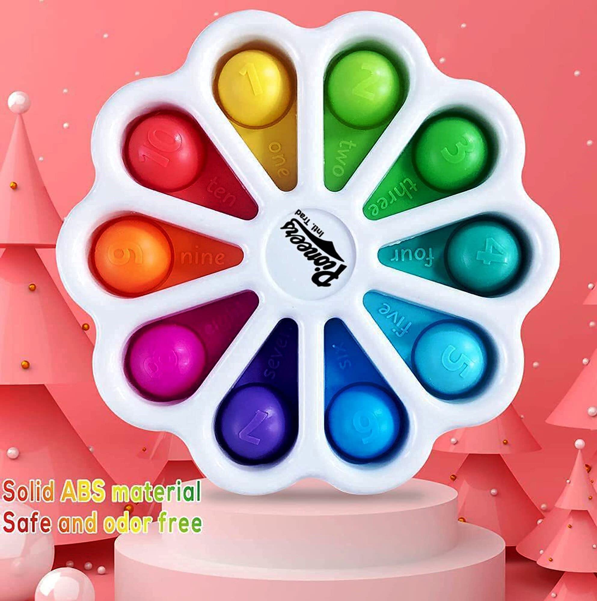 Pioneers Flower Push Pop Bubble, Fidget Toys, Simple Dimple Educational Sensory Fidget Toy for Anxiety, Color Recognition Educational Toys for Kids, Adults Stress Relief, Anti-Anxiety (1Pack)