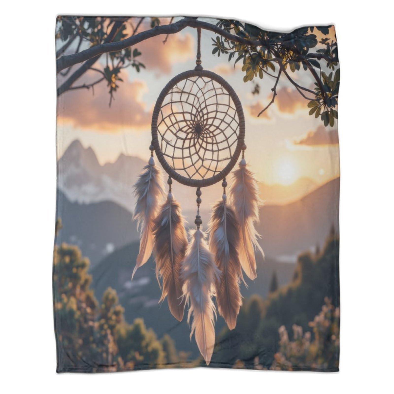Boho Traumfänger 3D Druck Decke Microfaser Wohndekor Traumfänger Sofadecke Kuschelig Warm Schlafzimmer 80×90(200x230cm)
