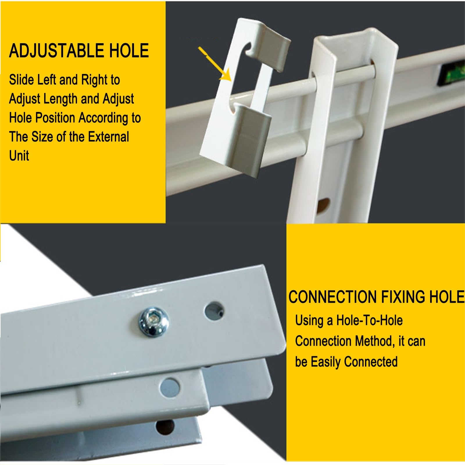 Staffe Condizionatore Esterno, Acciaio kit Installazione Climatizzatore, Staffa Universale per Condensatore per Sistemi da 2,3-7,5 KW, Fino a 200 Kg