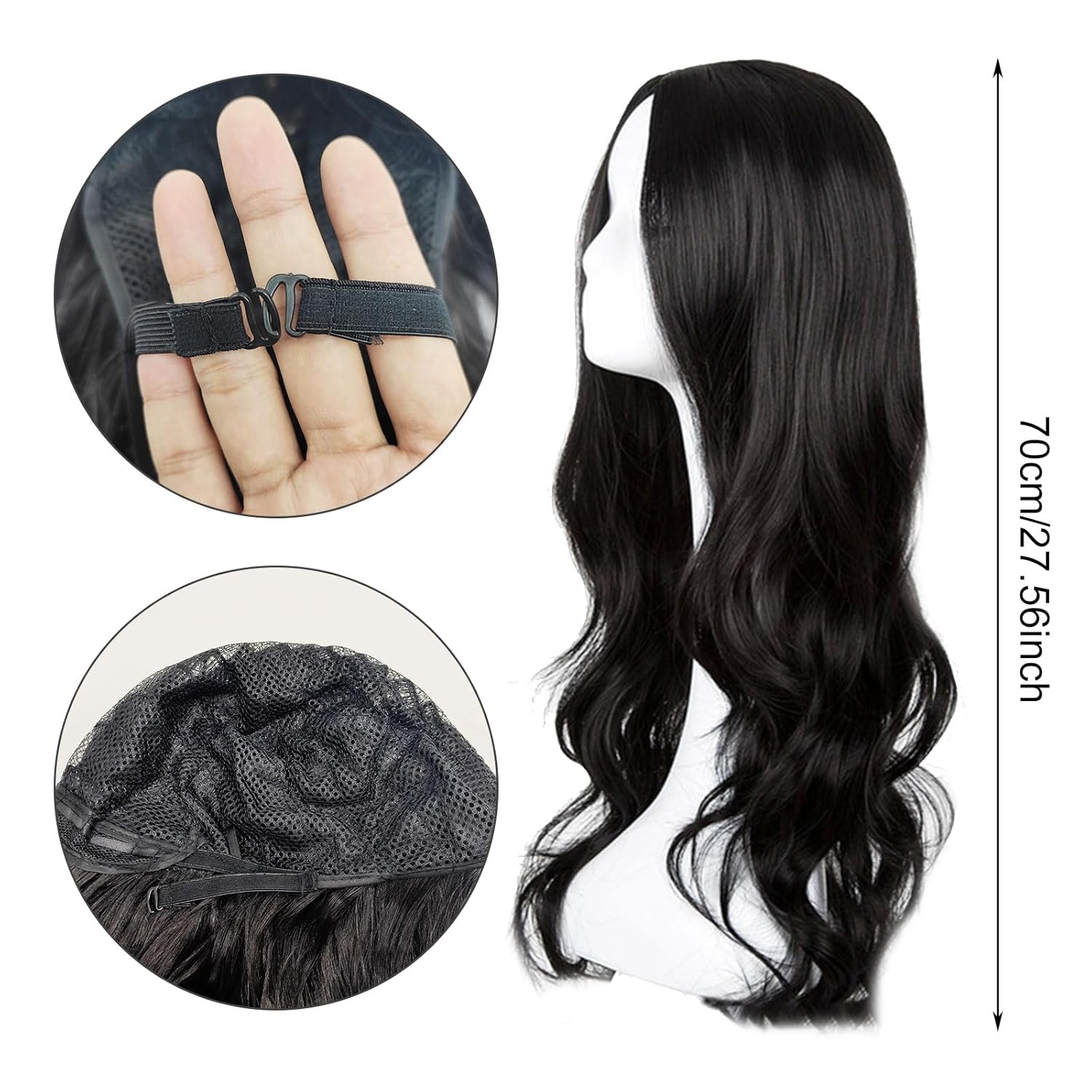 Long Wavy Black Wig For Women Girls 27 Inch Long Curly Full Hair Wavy Heat-Resistant Wig Cosplay Costume Charming Wig For Daily Carnival Fasching Soft_voghion.com