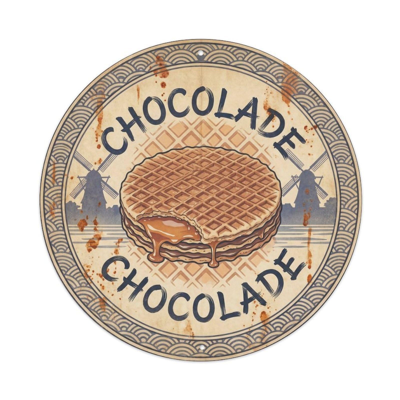 Dutch Culture Confectionery Dessert Vintage Woodblock Metal Tin Sign