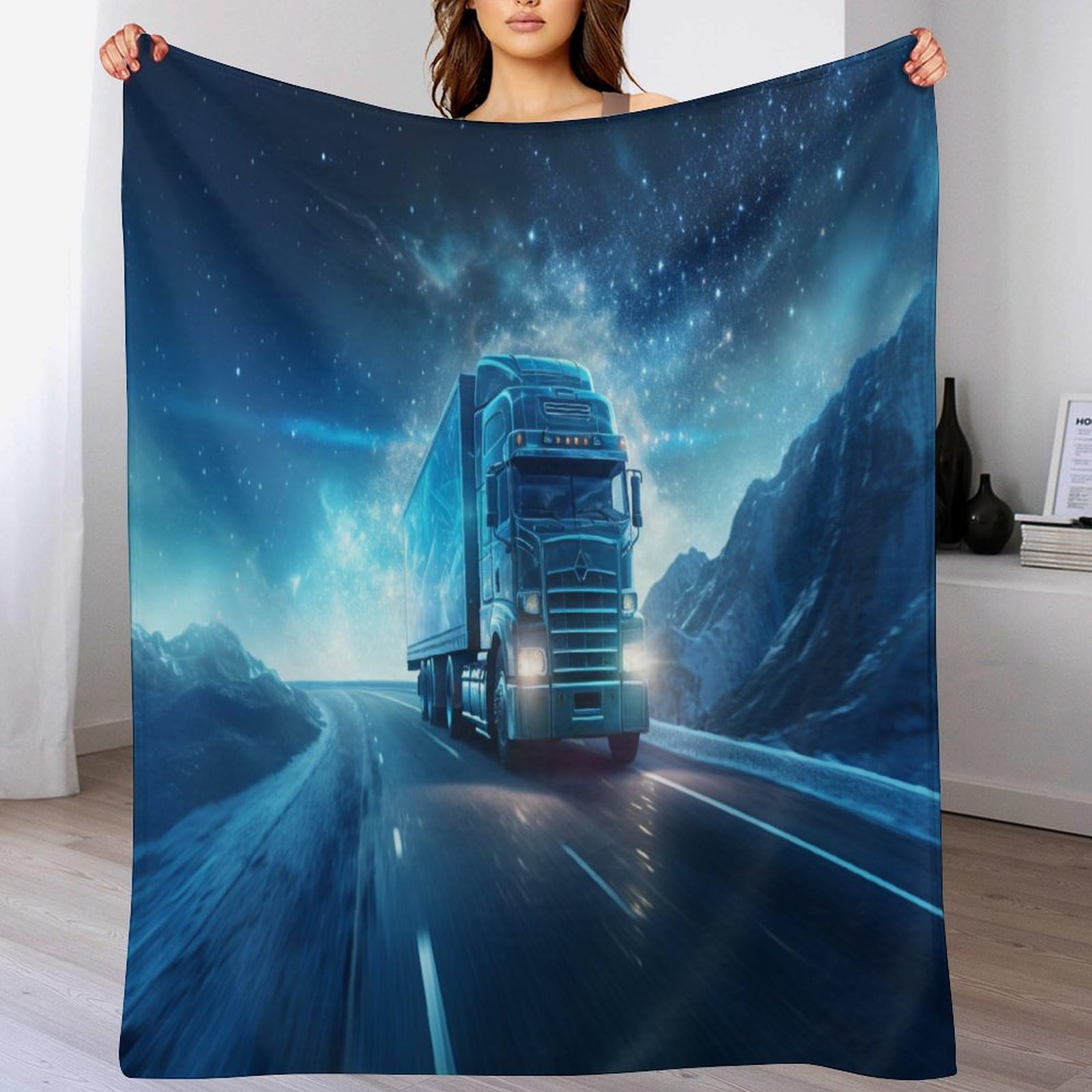Truck Pattern Flannel Blankets Throws for Sofa, Bedroom, Couch, Travel, Bedroom Accessories Fluffy Microfiber Fleece Blankets - Soft, Lightweight, Plush Bed BlanketοΌ150Γ200cmοΌ
