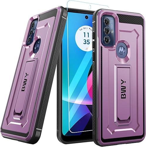 Funda diseñada para Moto G Play 2023 con protector de pantalla, funda protectora militar resistente para teléfono Moto G Play 2023, soporte