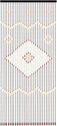 Miniatura 9 de Cortina de madera de bambú natural con cuentas de 27 líneas, cortina de cadena con pellets de peso ligero, accesorios de habitación para puertas y