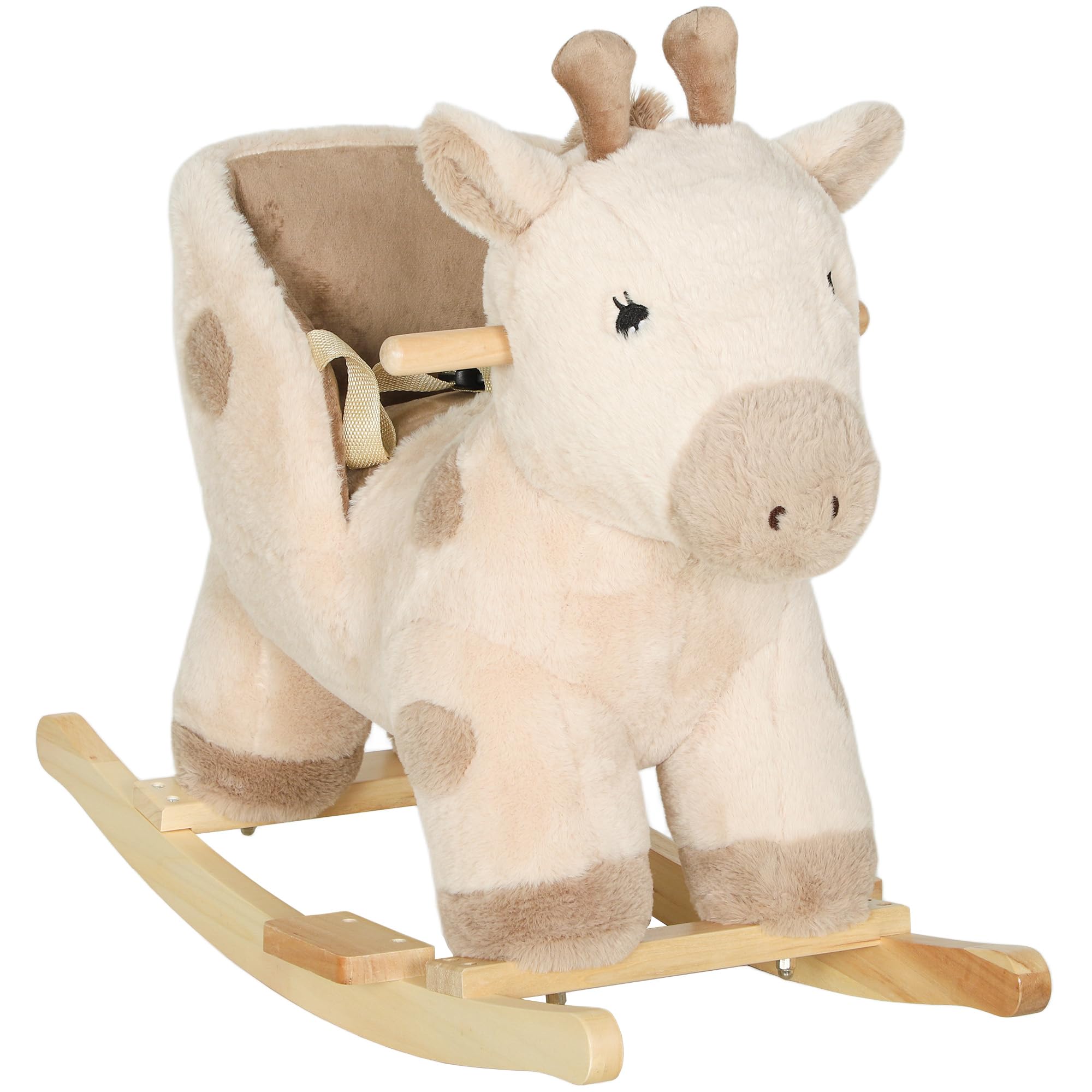 AIYAPLAY Cavallo dondolo bambini effetto sonoro 12-36 mesi Beige