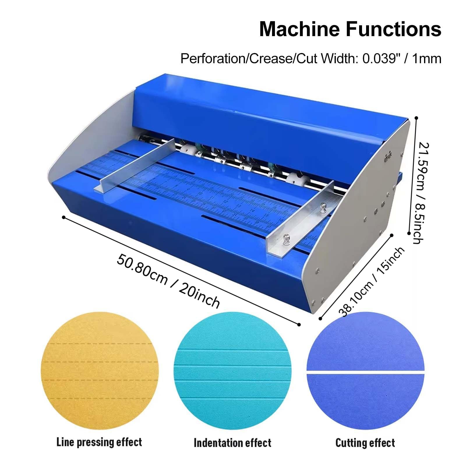Macchina per piegatura elettrica, 520 mm, con 2 blocchi regolabili, tagliacarte per foto di libri da ufficio, strumento multifunzione per segnare