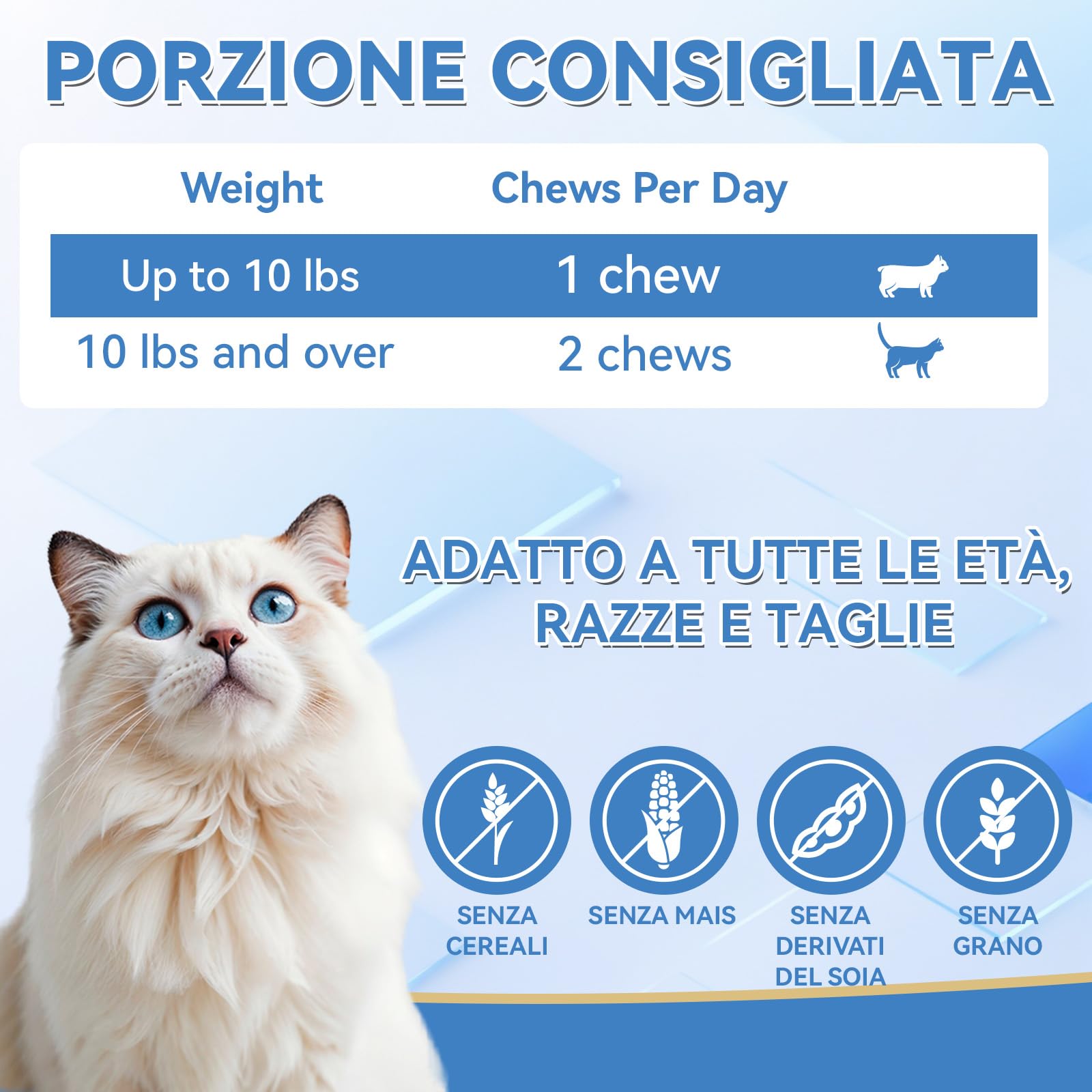 WEALLIN Calmante per Gatti, 200 Snack Naturali per Rilassatezza, Aiuta Contro Agitazione, Separazione, Visite Veterinarie, Viaggi, Suoni Forti, Gusto Pollo per Tutte Le Razze e Dimensioni