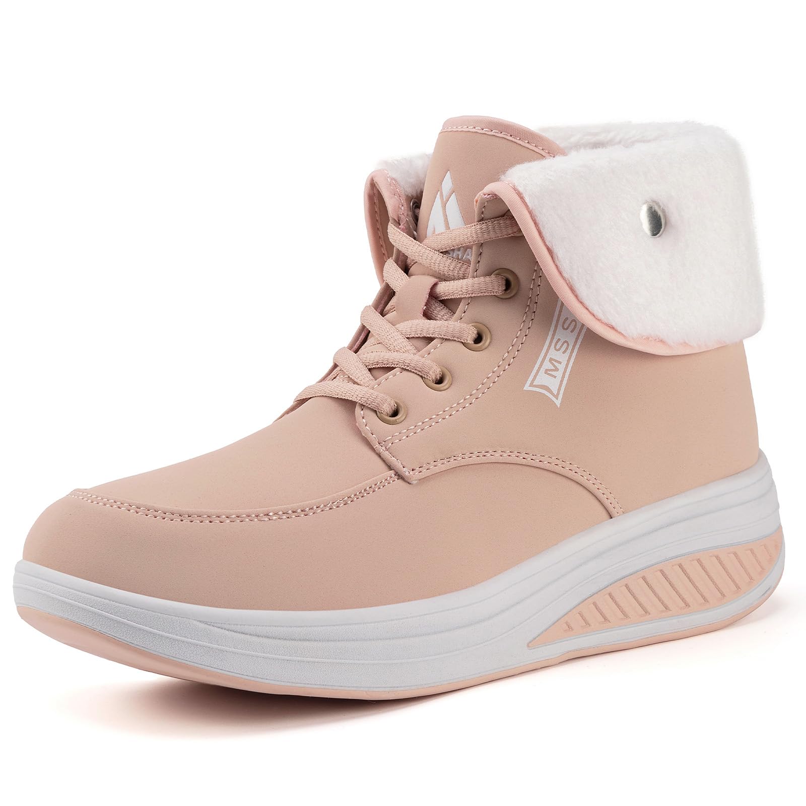 Mishansha Mujer Botas de Nieve Cuero Calientes Plataforma Botas Impermeable Antideslizantes Aptitud Botines