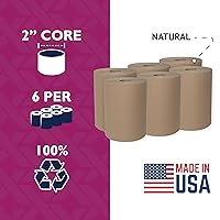 Vista 6 de Maximus X1112 - Toallas de papel recicladas pesadas de 10 pulgadas con absorción superior, rollos de toallas de papel comerciales naturales